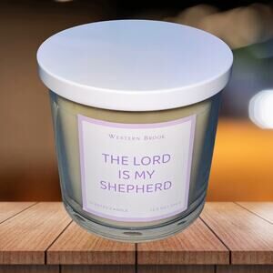 NEW! Western Brook Midnight Tiger Lily Candle 12.5 oz “The Lord is My Shepherd”